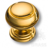 0712-003 Ручка кнопка латунь, современная классика, глянцевое золото