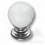 9992-402 Ручка кнопка с белым кристаллом эксклюзивная коллекция, глянцевый хром